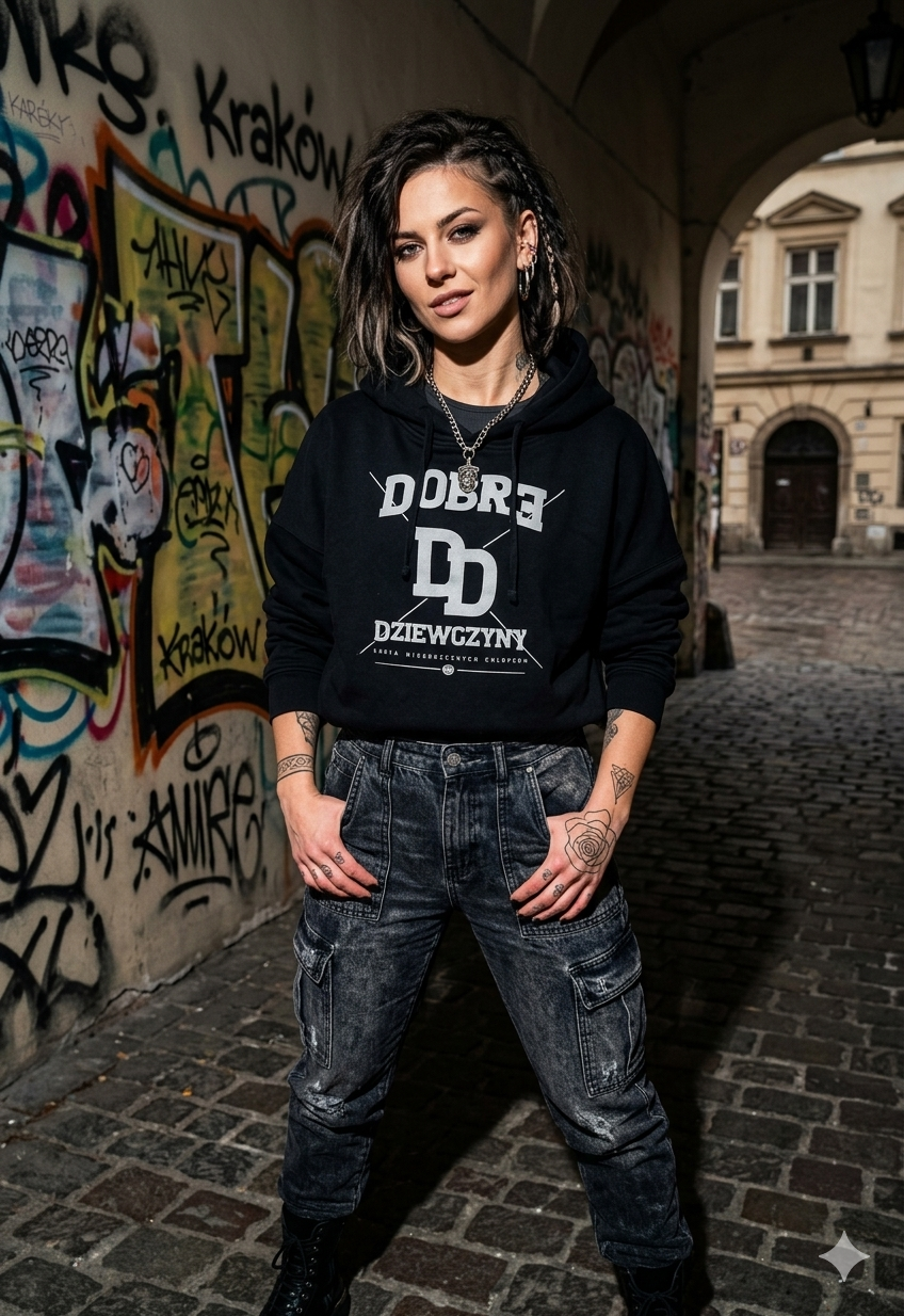 Bluza JP FIRMA  Damska Dobre Dziewczyny Czarna PRZEDSPRZEDAŻ