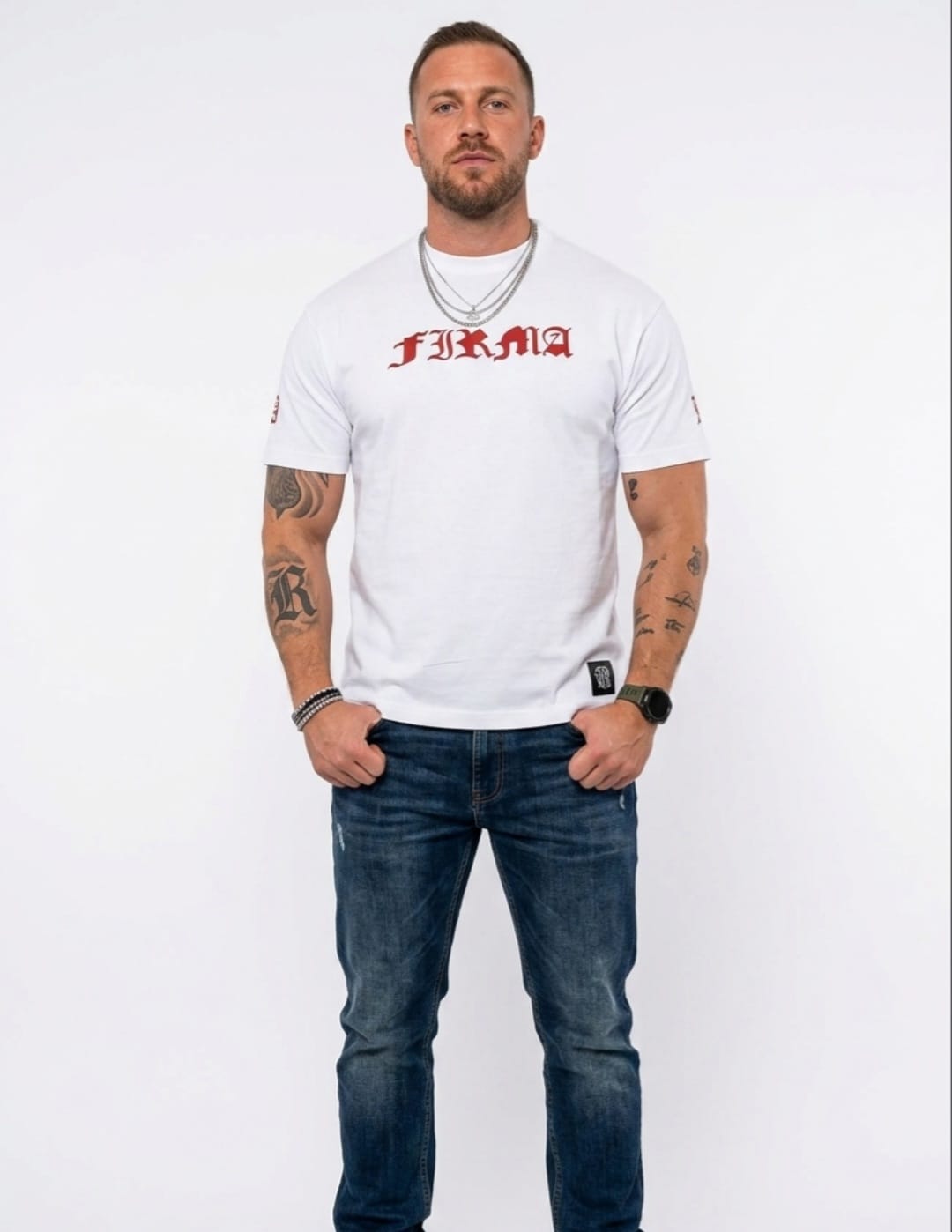 T-shirt FIRMA Red Classic White PKIUZ PRZEDSPRZEDAŻ