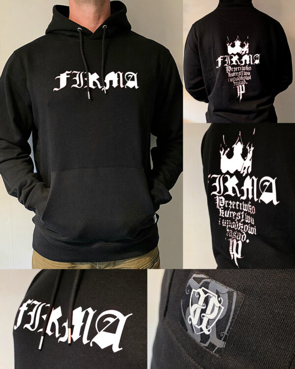 InShot_20251022_214358897 Bluza FIRMA JP Biała Kaptur PRZECIWKO KUREST** I UPADKOWI ZASAD PRZEDSPRZEDAŻ