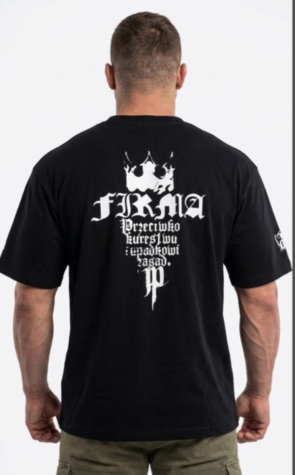T-shirt FIRMA JP Biała Premium PRZECIWKO KUREST** I UPADKOWI ZASAD PRZEDSPRZEDAŻ