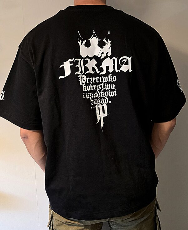 T-shirt FIRMA JP Biała Premium PRZECIWKO KUREST** I UPADKOWI ZASAD PRZEDSPRZEDAŻ