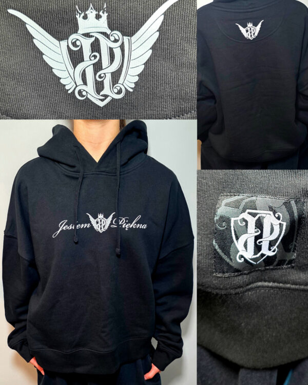Bluza JP FIRMA Damska Jestem Piękna Czarna PRZEDSPRZEDAŻ