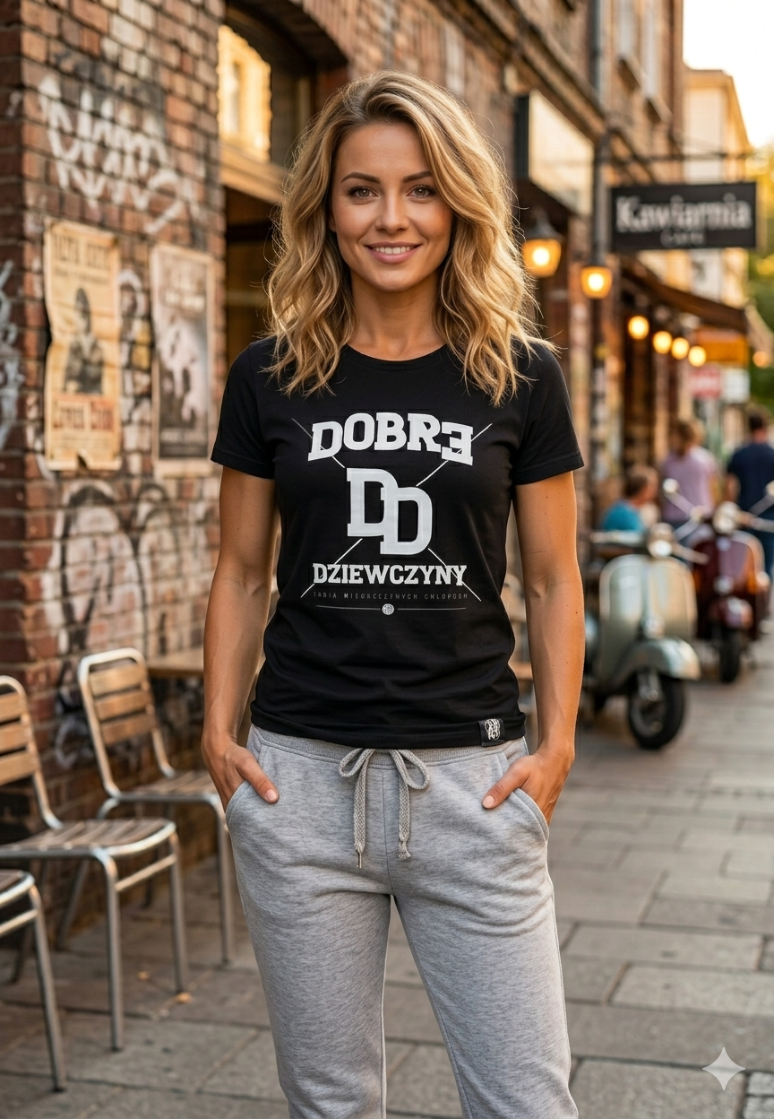 T-shirt JP Damski Dobre Dziewczyny Czarny PRZEDSPRZEDAŻ