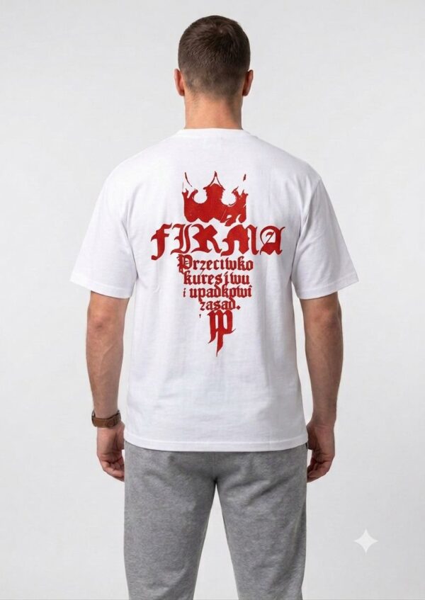 T-shirt FIRMA Red Premium White PKIUZ PRZEDSPRZEDAŻ