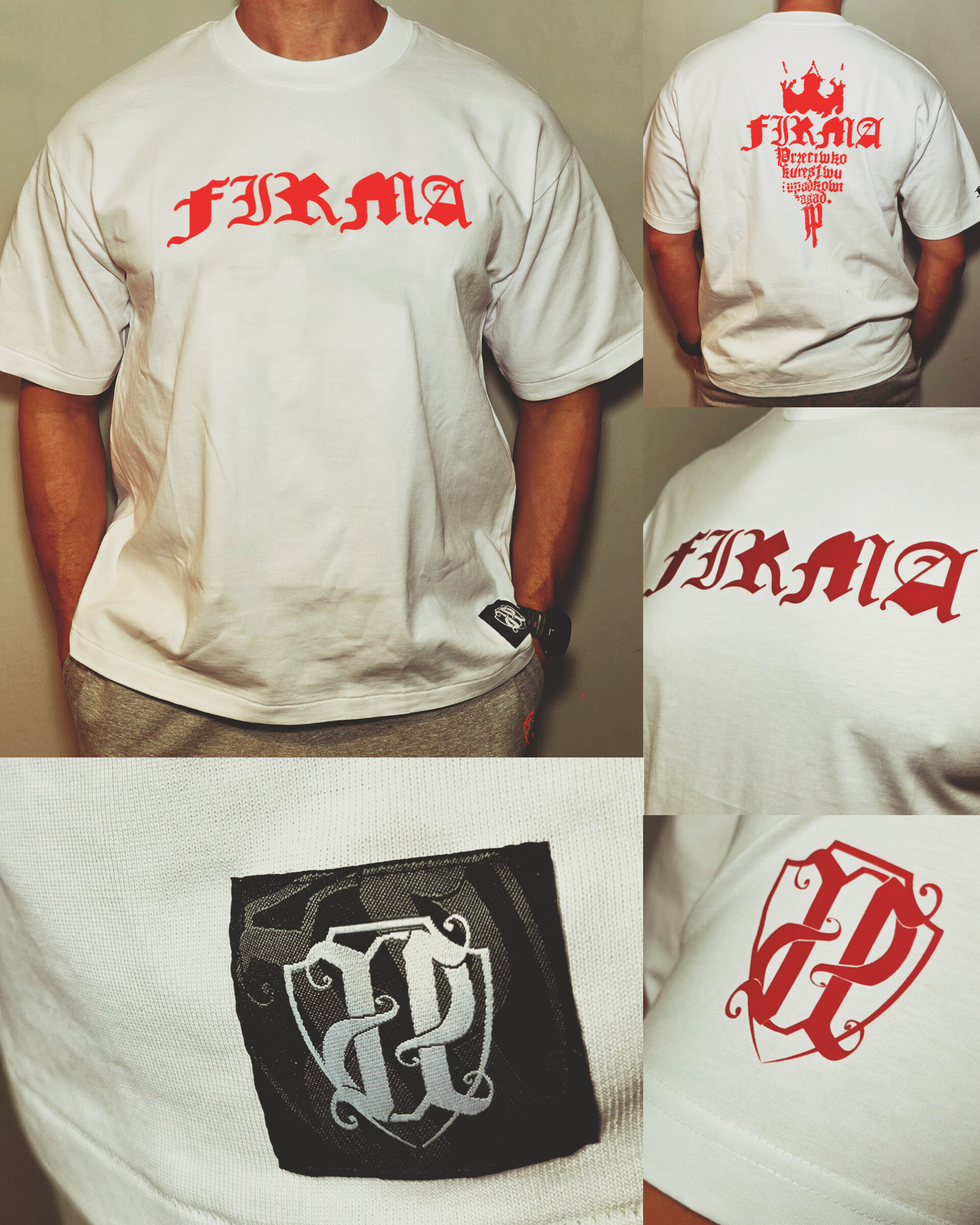T-shirt FIRMA Red Premium White PRZEDSPRZEDAŻ
