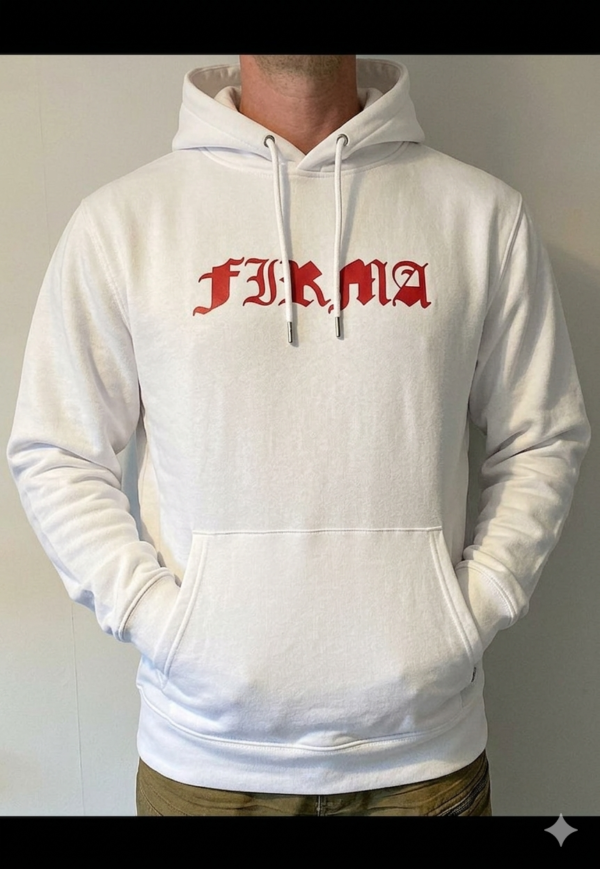 Bluza Firma Red Kaptur Biała Premium PRZECIWKO KUREST** I UPADKOWI ZASAD PRZEDSPRZEDAŻ