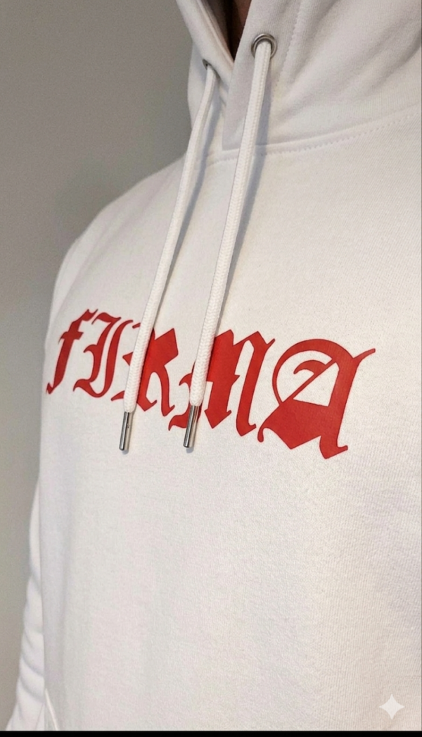 Bluza Firma Red Kaptur Biała Premium PRZECIWKO KUREST** I UPADKOWI ZASAD PRZEDSPRZEDAŻ