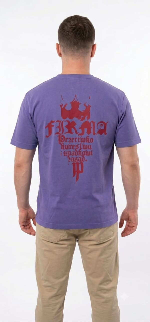 T-shirt FIRMA JP RED PURPLE PRZECIWKO KUREST** I UPADKOWI ZASAD PREMIUM PRZEDSPRZEDAŻ