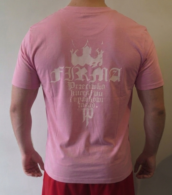 T-shirt FIRMA PRZECIWKO KURES*** I UPADKOWI ZASAD BUBBLE PINK CLASSIC PRZEDSPRZEDAŻ